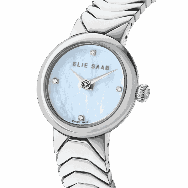 IDYLLE MINI STAINLESS STEEL blue mother-of-pearl dial with 4 diamonds on the index.