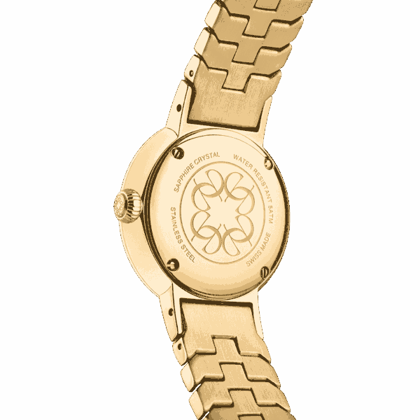 IDYLLE MINI GOLD  white mother-of-pearl dial with 4 diamonds on the index.