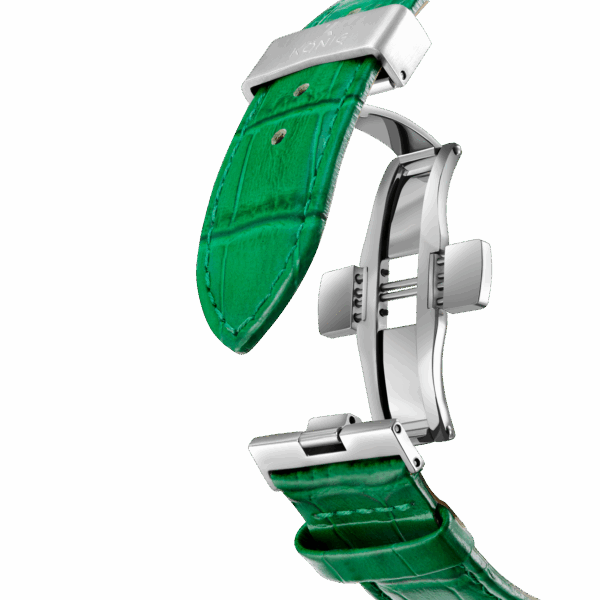 SS Case, Green Dial, Green Leather Genuine Strap