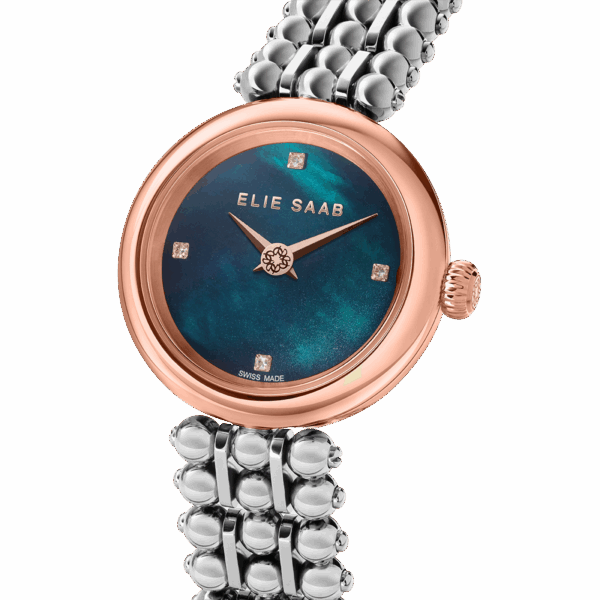 RG Case, 4pcs Diamonds on Index, Green MOP Dial, RG/SS