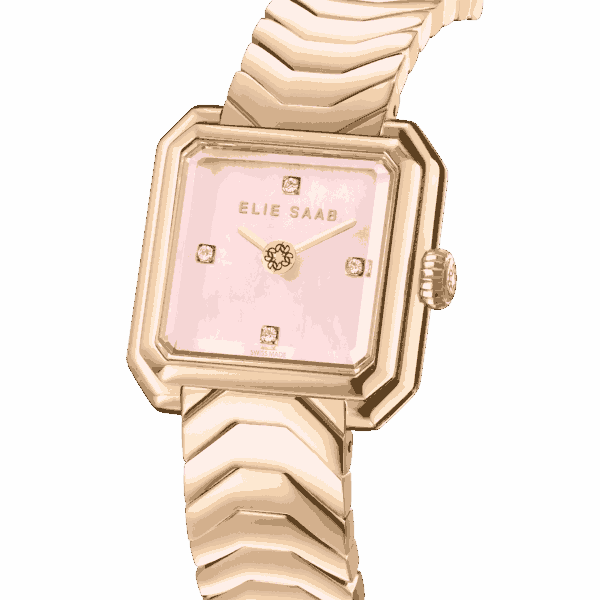CARRÉ ROSE GOLD  MOP dial with four diamonds on the index