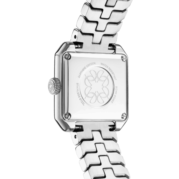 CARRÉ STAINLESS STEEL  light-blue MOP dial with four diamonds on the index