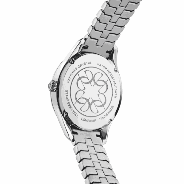 SS Case, Diamonds on dial and Index, Black Dial, SS Band-Butterfly Buckle