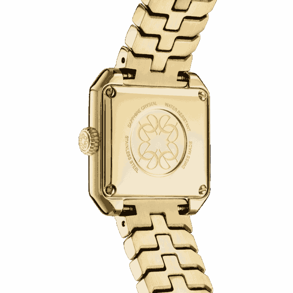 CARRÉ DIAMOND  GOLD green mother-of-pearl dial, with 4 diamonds on the index.