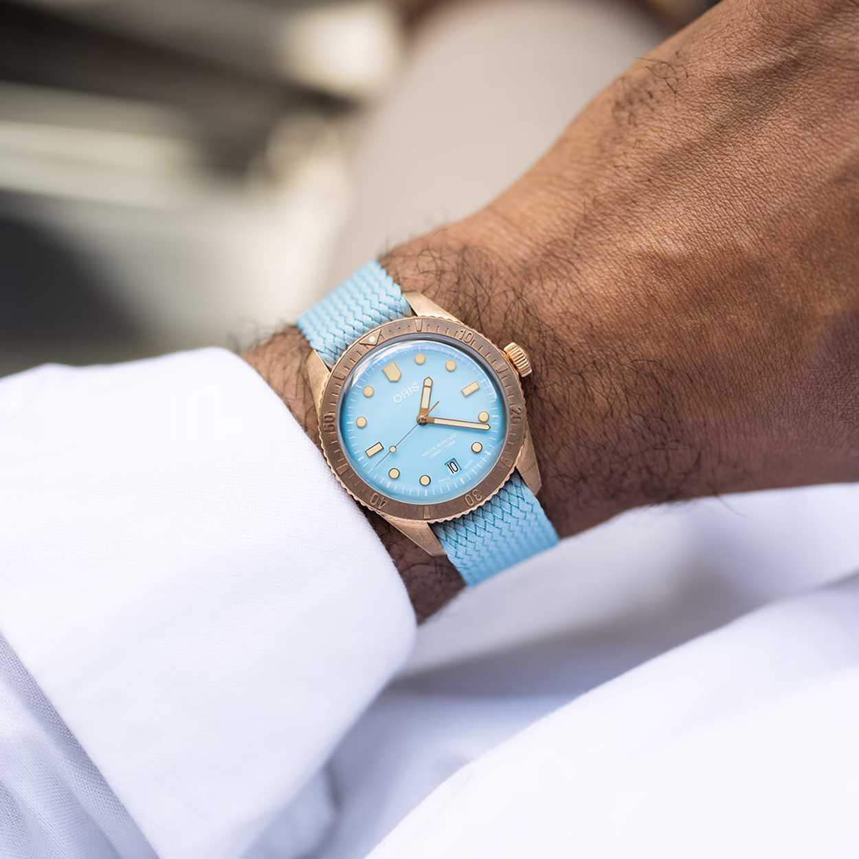 Oris Divers Sixty-Five, Dial:Blue Textile Strap blue