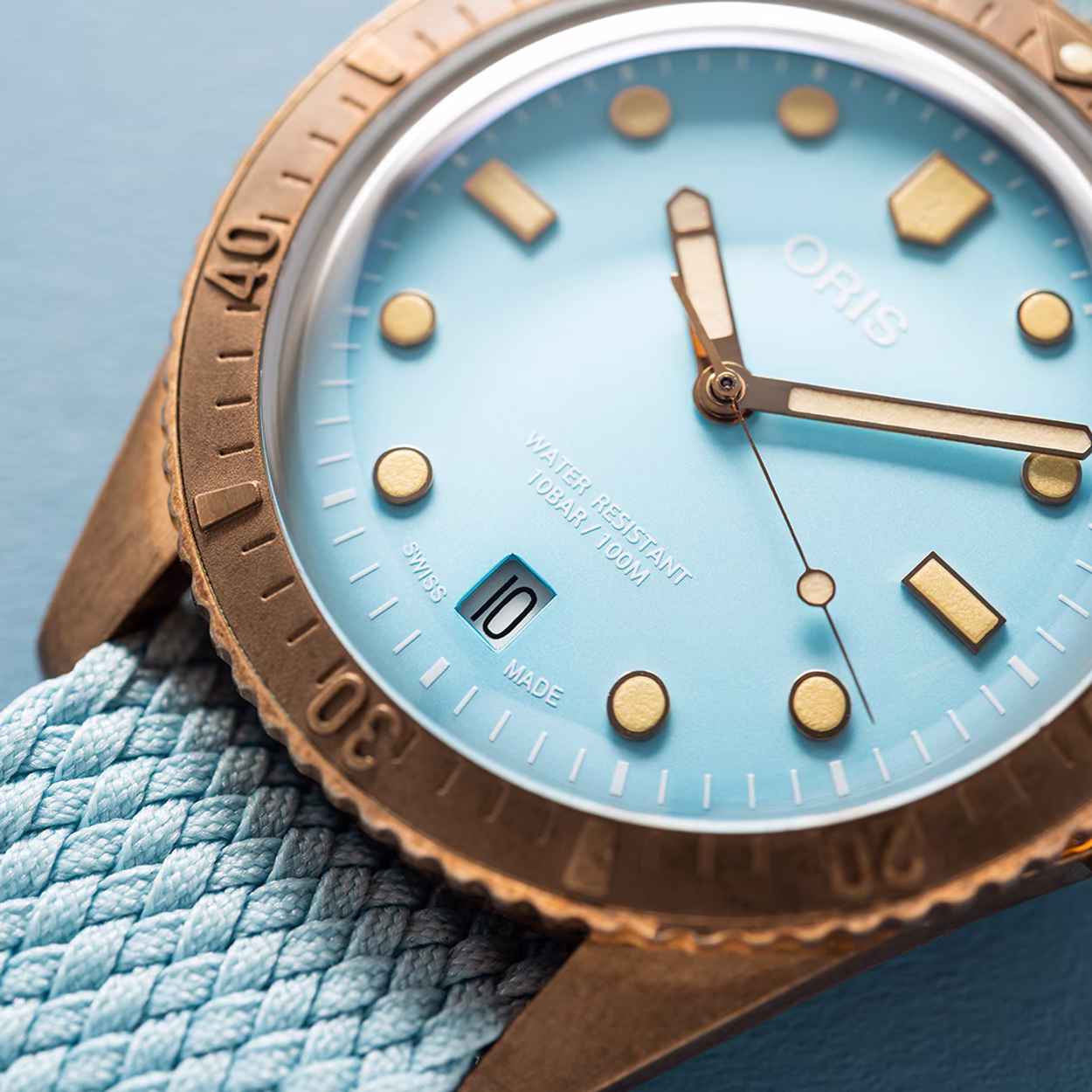 Oris Divers Sixty-Five, Dial:Blue Textile Strap blue