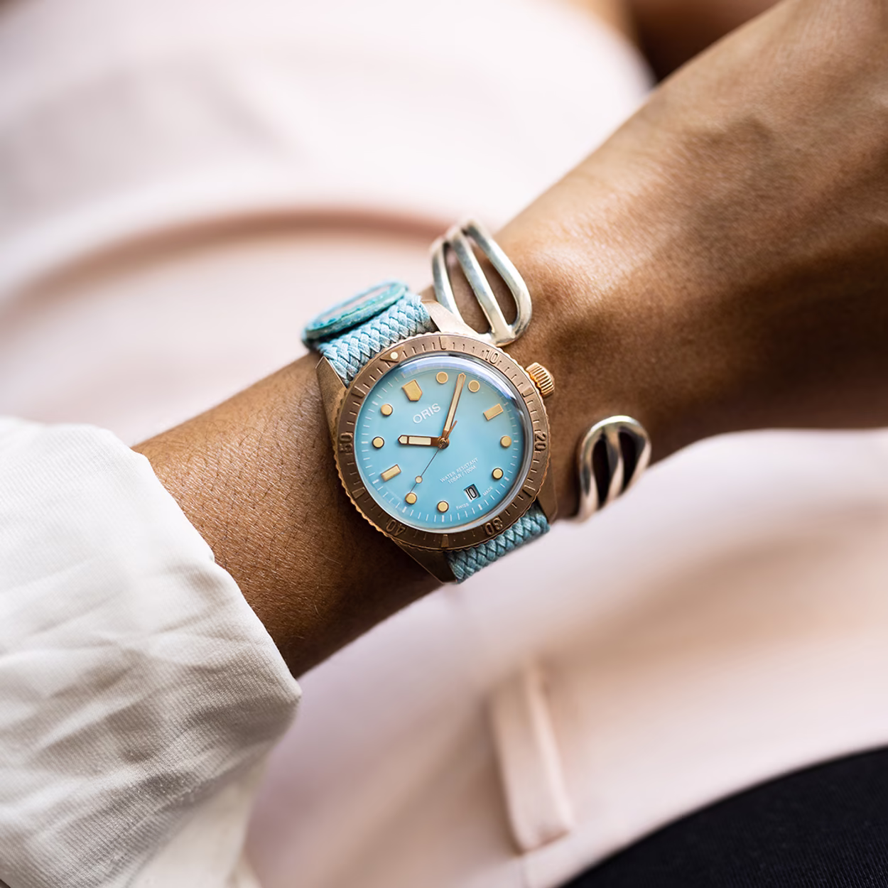 Oris Divers Sixty-Five, Dial:Blue Textile Strap blue