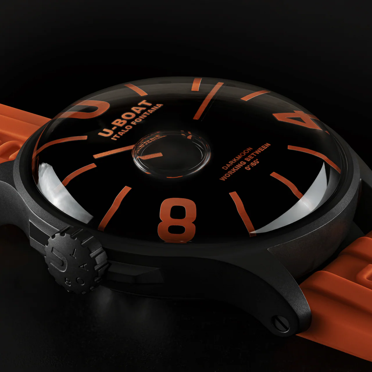 U-Boat Watch Darkmoon 44 Orange Black Curved PVD 9538/A - Specification